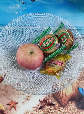 直销创意金属网格水果篮铁丝果篮网片洗沥篮喷塑家居工艺摆件定制