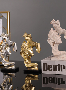 迷你一吻情深桌面小摆件现代简约人物树脂摆件轻奢创意抽象工艺品