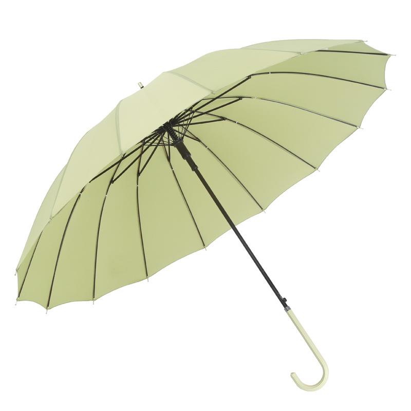 创意简约直杆伞长柄伞日系小清新皮手柄色雨伞复古男女直柄雨伞