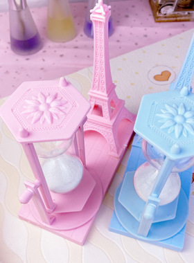 1062创意学生礼品仿古流砂铁塔摆件学生礼品白色沙漏礼物桌面摆件