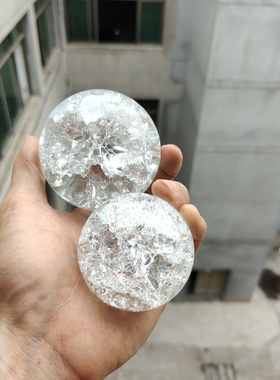 冰裂球玻璃球装饰用品假山喷泉裂纹流水盆景工艺品配摆件