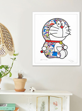 上隆签名胶印版画哆啦A梦装饰画