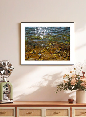 张玲签名限量版画清浅风景装饰画挂画山水客厅走廊墙壁挂画