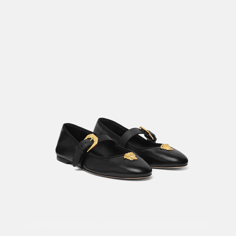 【12期免息】VERSACE/范思哲 女士La Medusa芭蕾舞鞋 鞋奶实拍商品图