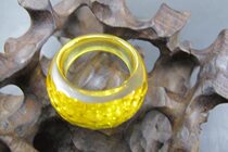 Xuntang Collection Qing Dynasty Old gem Yellow Gems Cutting Horse Saddle-Shaped Old Gem Yellow Gem Ring