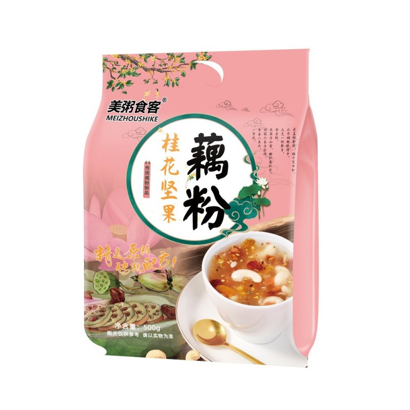 美粥食客桂花坚果藕粉袋装500g独立小包方便速食营养桂花速溶颗粒-图3