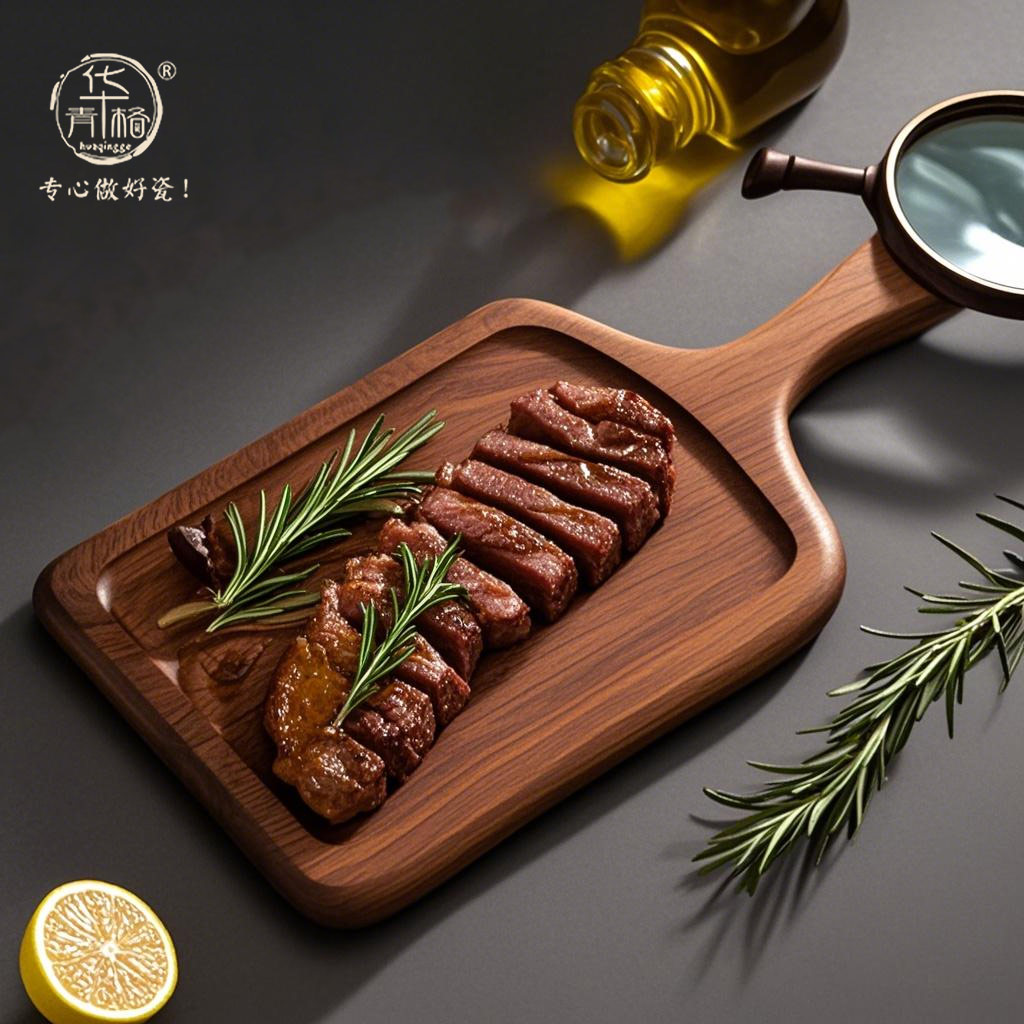 【京东配送】华青格乌檀木牛排盘西餐盘长方形披萨板木制餐盘露营