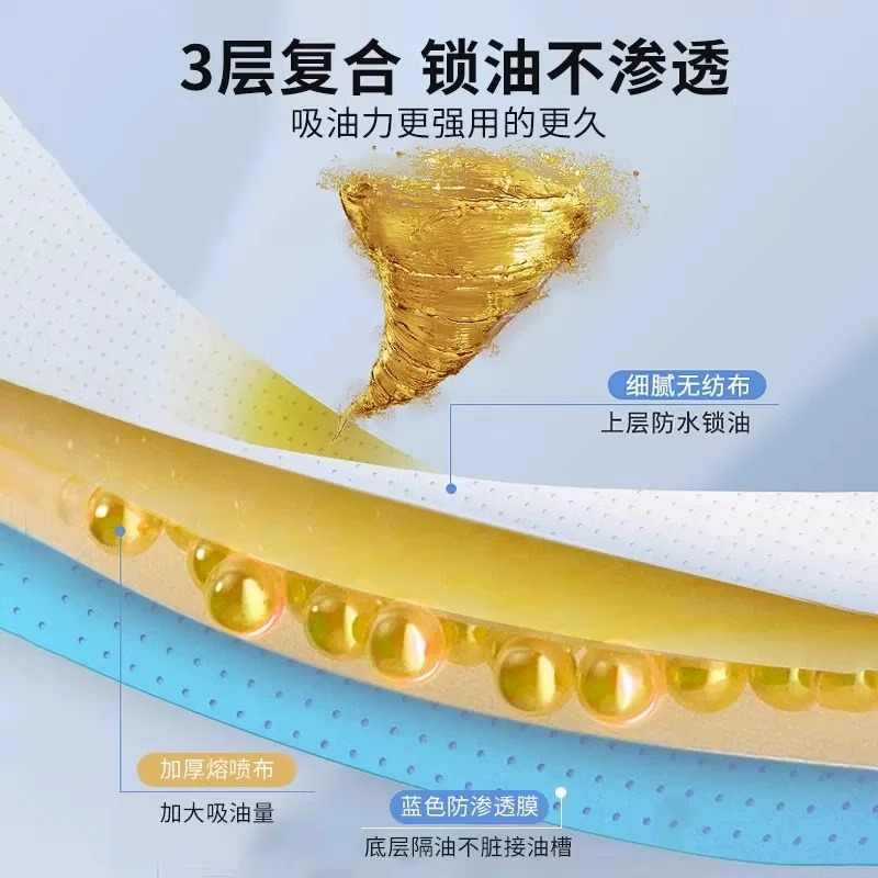 吸油棉厨房防水防油贴纸抽油烟机油槽防漏油加厚通用防火实惠装