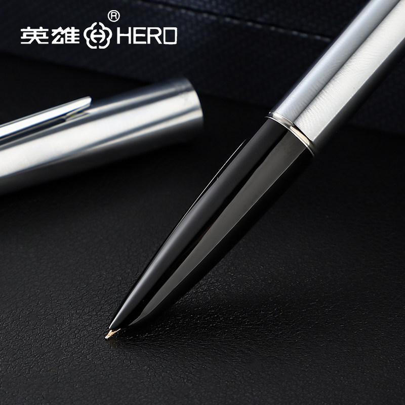 HERO/英雄100钢笔14K金笔上海总厂成人办公用商务练字经典老款送礼盒装定制刻字包尖墨水礼盒套装教师礼物_虎窝淘