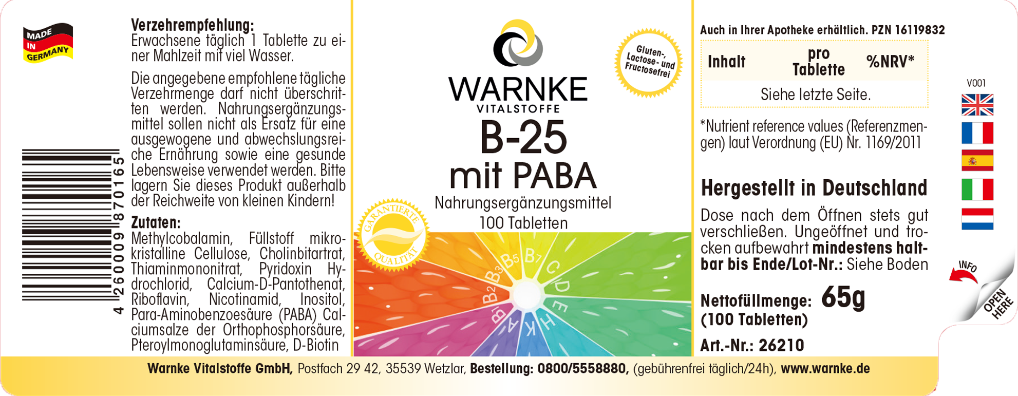  WARNKEVITALSTOFFE海外旗B族维生素