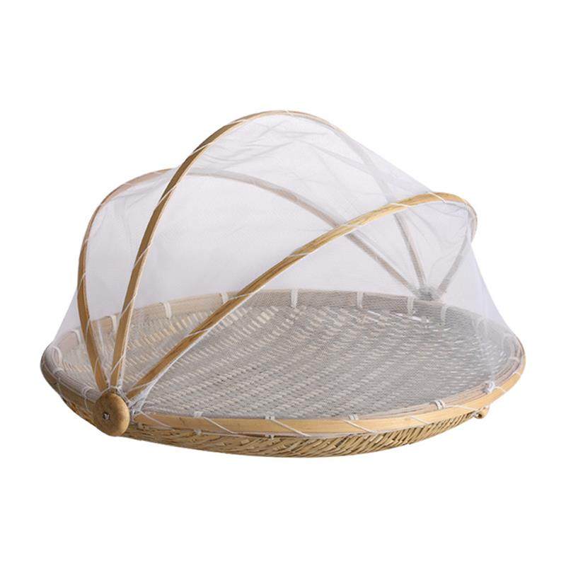 竹编晒菜网农家制品带罩家用防蝇水果篮子馒头干货筐簸箕竹收纳匾,淘宝优惠券,粉丝福利购,淘宝优惠卷