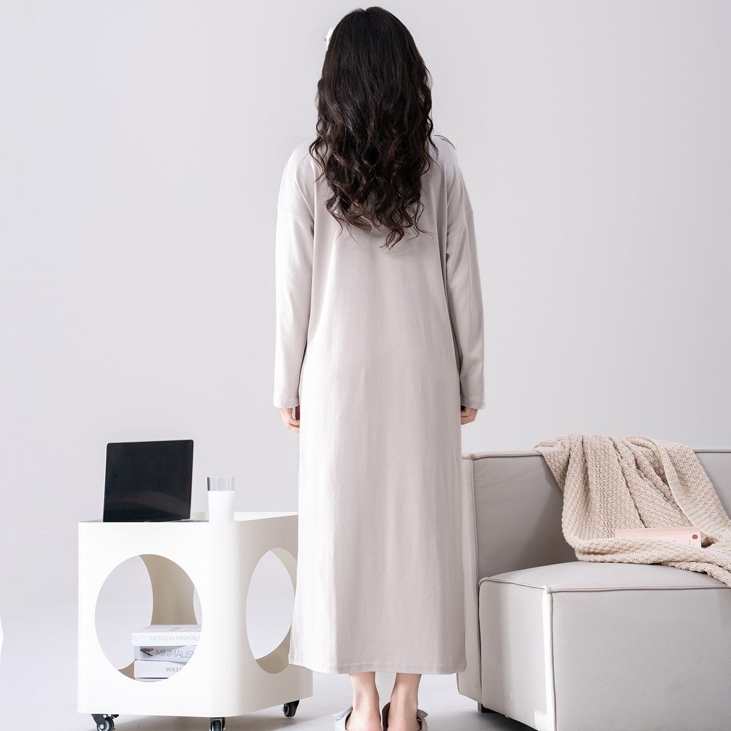 睡裙女秋长款到脚踝纯棉带胸垫防凸点高个子超长长裙秋冬长袖睡衣,淘宝优惠券,粉丝福利购,淘宝优惠卷