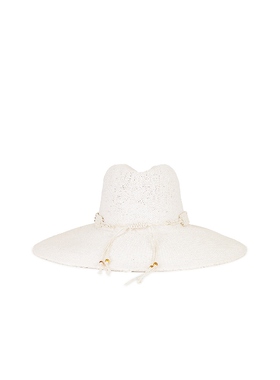 Nikki Beach白色大檐防晒草编宽檐帽度假风秋冬新品REVOLVE