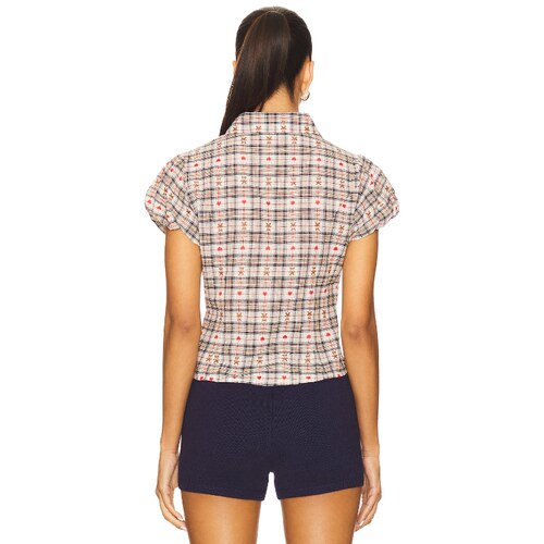 [春季新品]GUIZIO LIANA PLAID 上装 White,Navy REVOLVE小众 - 图1