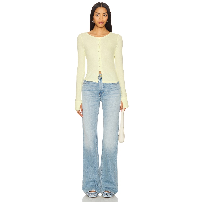 [冬季内搭]Michael Lauren VESCA T恤 黄色长袖上衣REVOLVE小众 - 图2