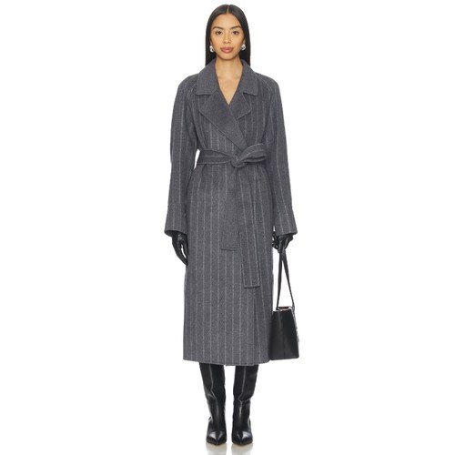 NICHOLAS CANDICE 大衣 深灰色 老钱风REVOLVE小众新款 - 图0