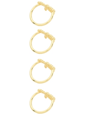 Frasier Sterling Bows Napkin Rings Set Of 4 金属金色REVOLVE