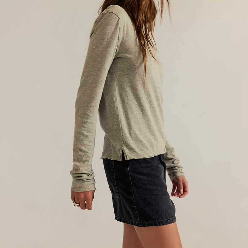 [冬季新品]Free People 长袖T恤圆领宽松舒适打底衫上衣REVOLVE - 图0