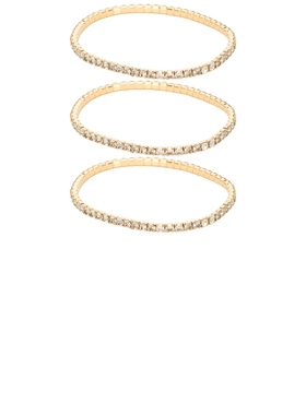 Ettika CRYSTAL ELASTIC手镯套装金属REVOLVE小众新款