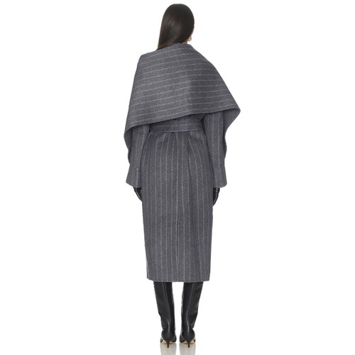 NICHOLAS CANDICE 大衣 深灰色 老钱风REVOLVE小众新款 - 图2