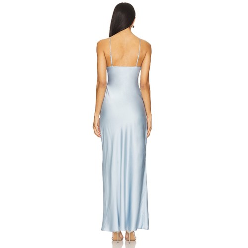 [冬季新品]LIONESS裙子蓝色性感风长裙时尚气质吊带连衣裙REVOLVE - 图1