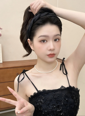 法式亮彩纱波浪高颅顶发箍女2026新款夏季百搭洗脸头箍压发卡头饰