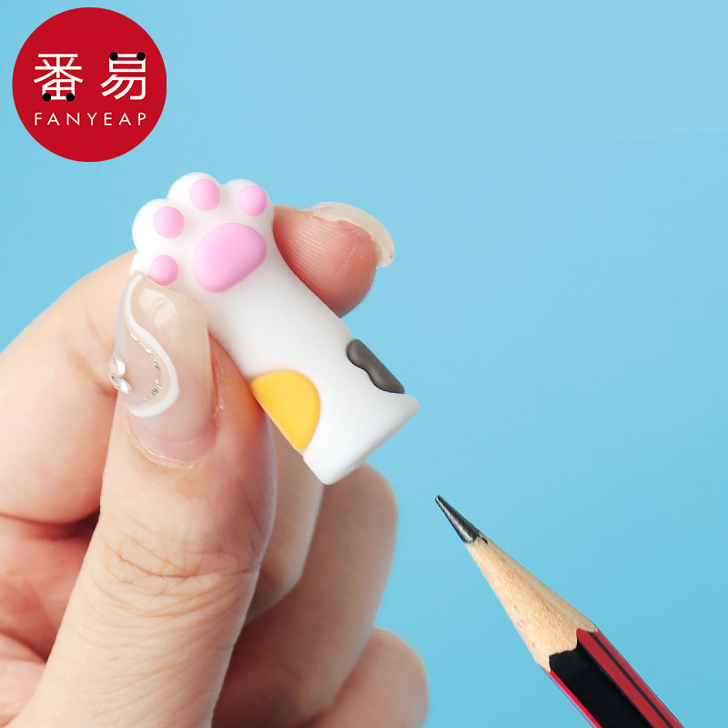 铅笔套B1pq801-可爱猫爪铅笔帽笔盖子学生延长铅笔保护套文具 - 图0