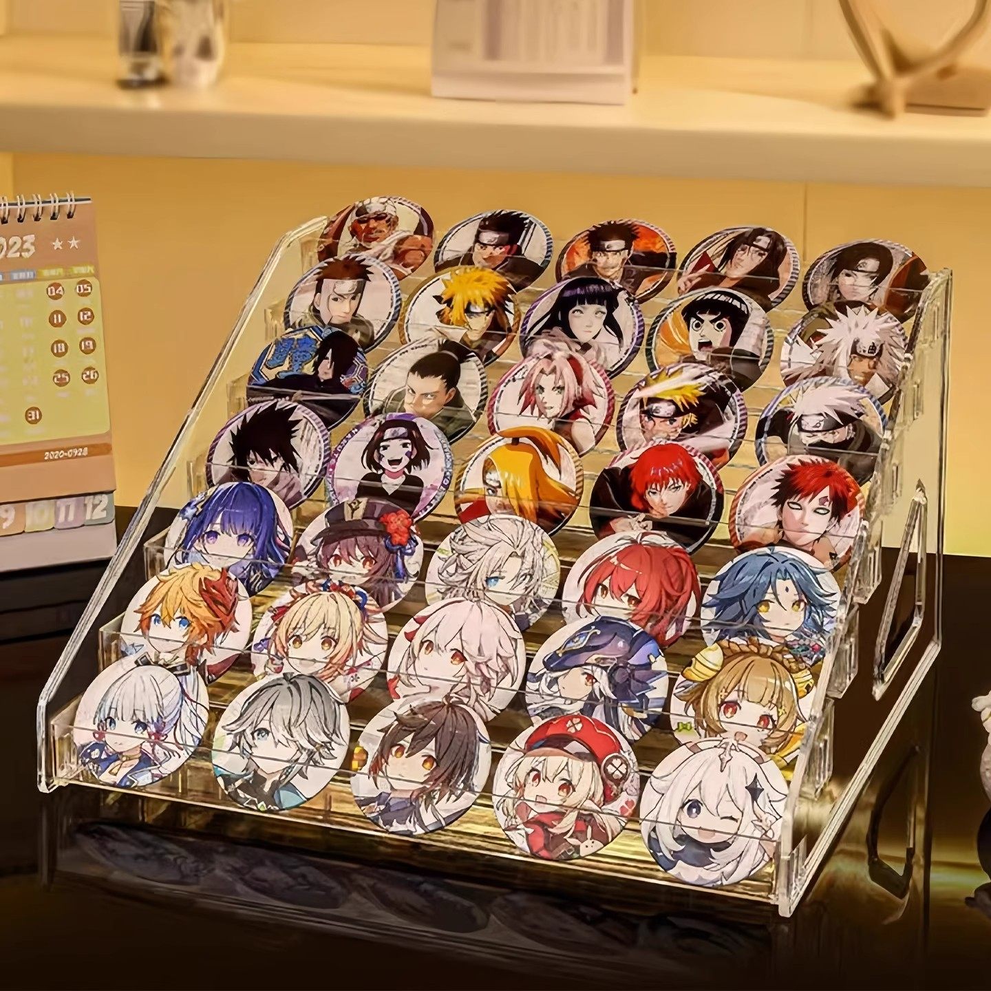 桌面展示板吧唧周边立牌收纳盒透明亚克力多层阶梯展示架谷子徽章,淘宝优惠券,粉丝福利购,淘宝优惠卷