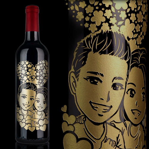 私人定制酒瓶人像雕刻DIY文字照片结婚周年纪念日送闺蜜创意礼品 - 图0