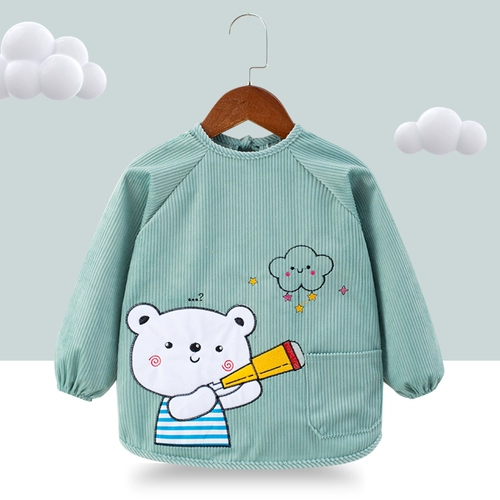 Детский водонепроницаемый нагрудник для девочек, демисезонный фартук для еды, детская бархатная юбка, анти-грязь, сзади на завязках