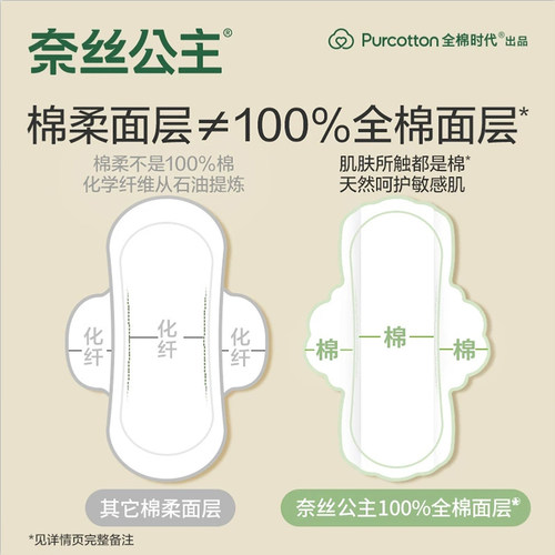 全棉时代奈丝公主卫生巾医护级夜用型290mm官方旗姨妈巾舰店正品 - 图2