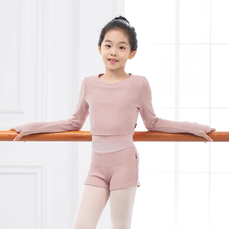 小茉莉儿童舞蹈毛衣女外套芭蕾舞练功服春夏长袖上衣开衫热身短裤,淘宝优惠券,粉丝福利购,淘宝优惠卷
