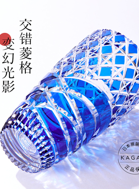 【25年新品】KAGAMI江户切子水晶玻璃潮汐花瓶摆件客厅插花轻奢