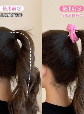 黑色纽扣发绳女扎头不伤发