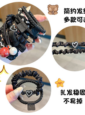 黑色扎头发橡皮筋不伤发头绳女
