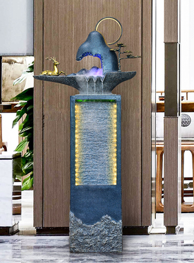 点道高山流水现代雾化器落地摆件