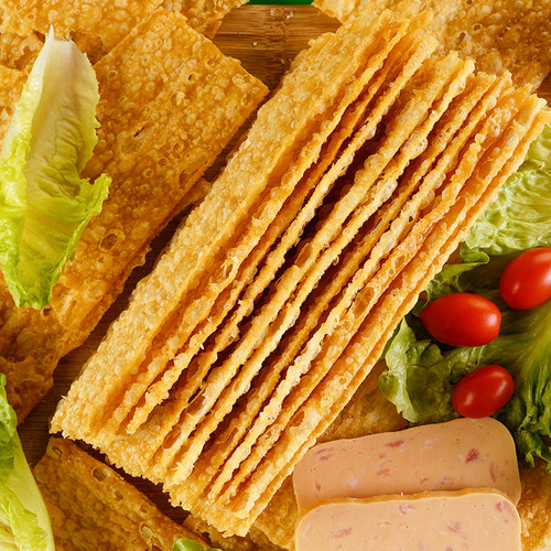 山东杂粮煎饼薄脆皮专用脆饼天津煎饼果子香酥薄脆饼商用864片装 - 图1