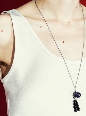 BLOTT 新年系列 青金石钱袋子水晶流苏项链