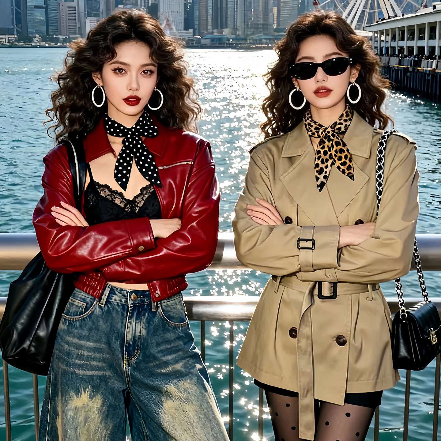 黑色波点长条丝巾女2025新款高级感秋冬豹纹系脖领巾两用腰带配饰,淘宝优惠券,粉丝福利购,淘宝优惠卷