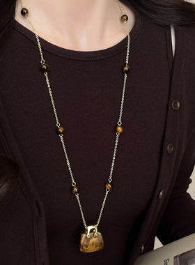 韩系甜酷风包包长款吊坠项链女