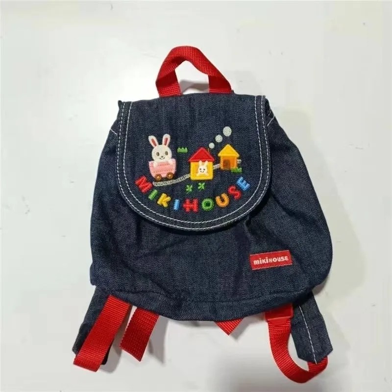 2022秋季新款日本 miki通用牛仔小熊小玉兔刺绣双肩迷你小背包,淘宝优惠券,粉丝福利购,淘宝优惠卷