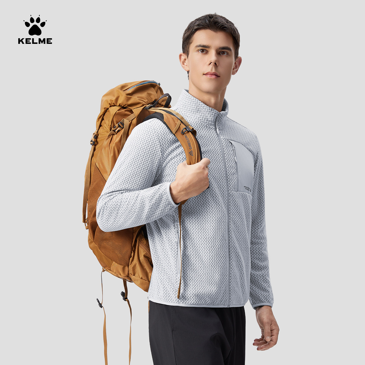 卡尔美抓绒外套男春秋季新款户外针织保暖登山服休闲跑步运动外套,淘宝优惠券,粉丝福利购,淘宝优惠卷