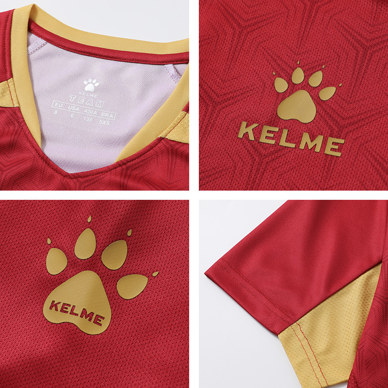 KELME/卡尔美足球服 成人儿童定制比赛训练队服运动服装短袖T恤 - 图2