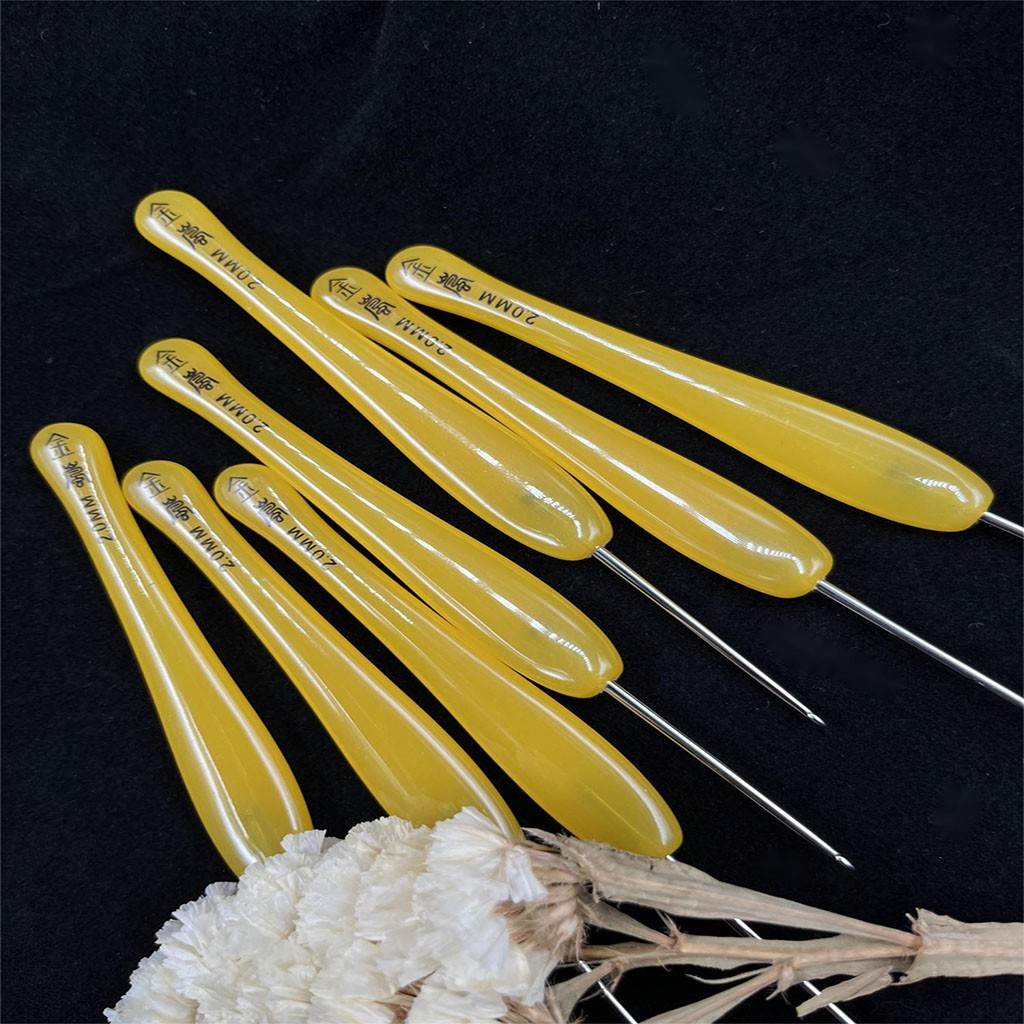 沪牌金岚钩针树脂柄蘑菇头标准针头手工编织工具不锈钢-图1