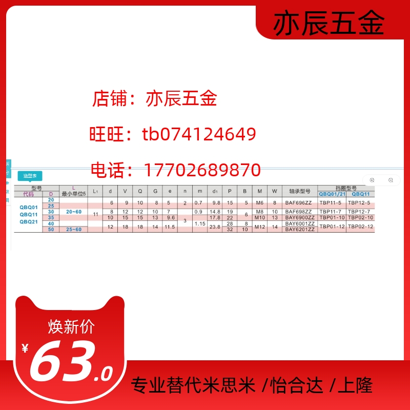 导向轮纵向型QBQ01/11/21-D20/25/30/35/40/50-L20/25/30/40/5060 - 图1