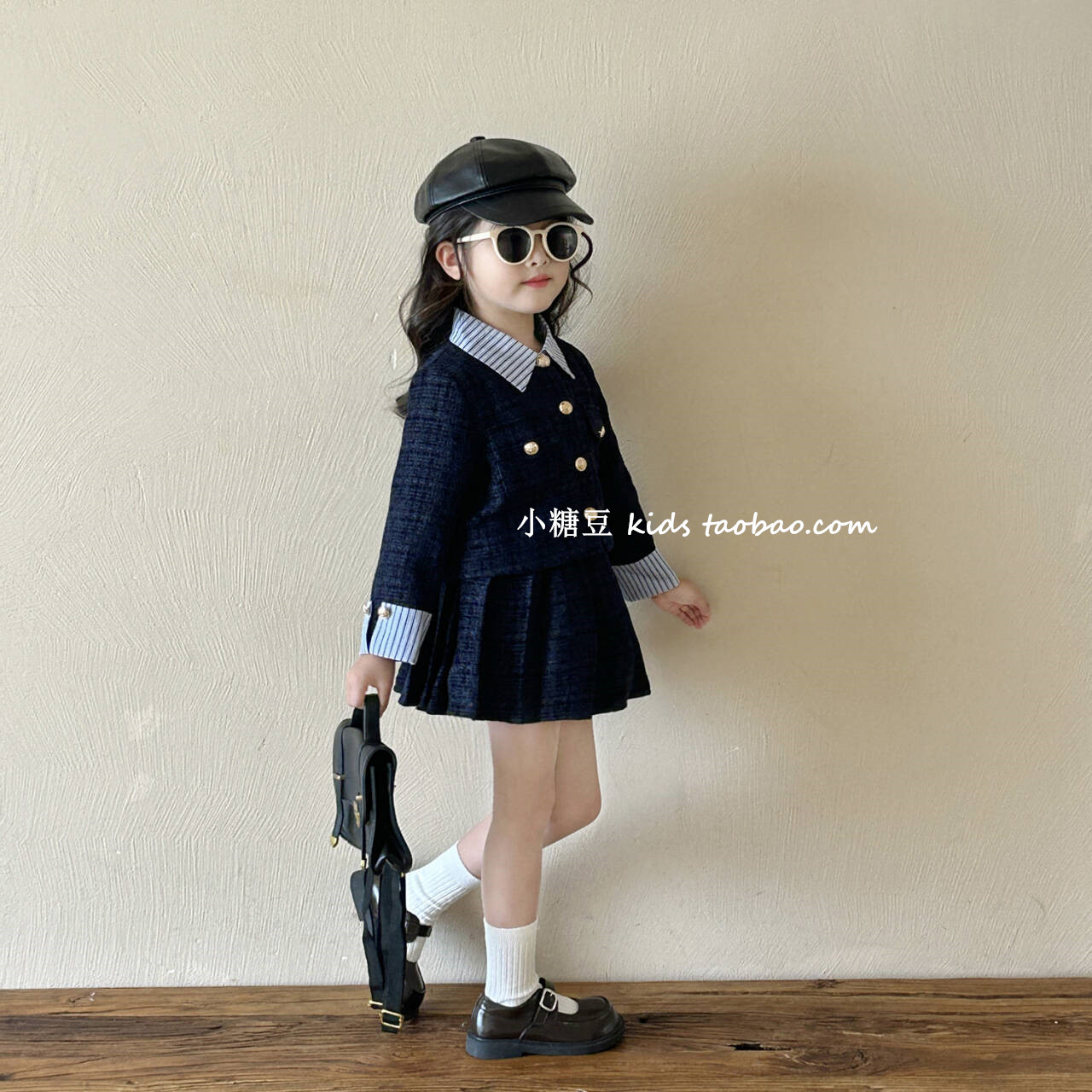 女童小香风外套百褶裙套装2026春季新款女孩气质学院风短裙两件套,淘宝优惠券,粉丝福利购,淘宝优惠卷