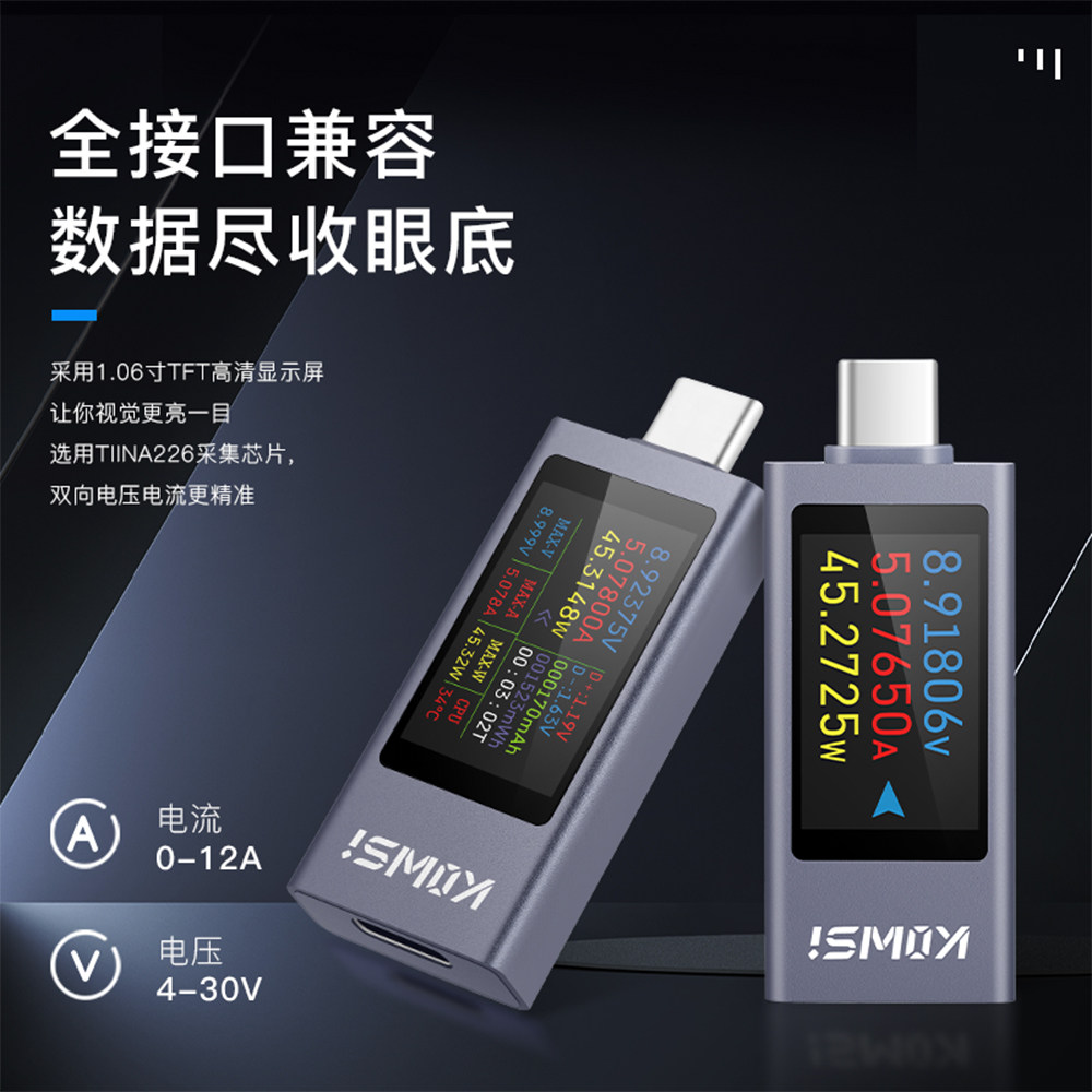 KWS系列快充协议检测仪多功能电流表12A大电流支持多种接口带数显 - 图3