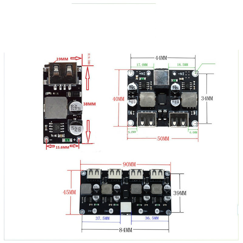 直流降压模块 QC2.0 QC3.0 快充 USB 手机充电板支持苹果华为FCP - 图0