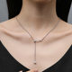 Adjustable sterling silver necklace women's diamond chain