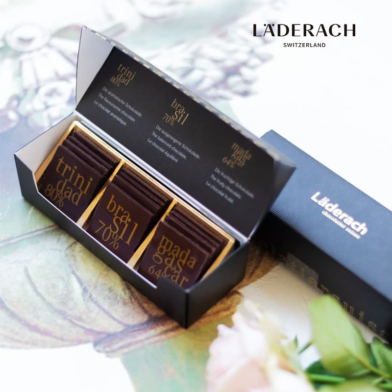 Laderach莱德拉黑巧礼盒70%80%巧克力瑞士进口高端零食圣诞节礼物